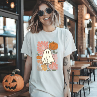 Boho Floral Herfst Pink Ghost Tri-Blend Shirt
