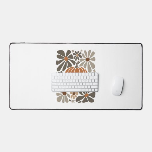 Boho Floral Herfst Pompoen Seizoen Bureaumat (Keyboard & Muis)