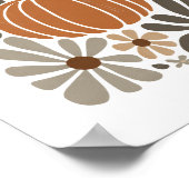 Boho Floral Herfst Pompoen Seizoen Poster (Hoek)