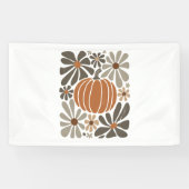 Boho Floral Herfst Pompoen Seizoen Spandoek (Horizontaal)