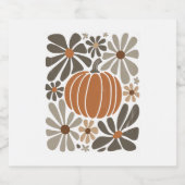 Boho Floral Herfst Pompoen Seizoen Sparkling Wijnetiket (Enkel label)