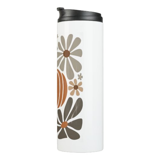 Boho Floral Herfst Pompoen Seizoen Thermosbeker (Geroteerd rechts)