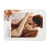 Boho Floral Herfst Sla de datum op met foto Magneet (Horizontaal)