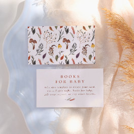 Boho Floral Herfst Waterverf Baby shower Informatiekaartje