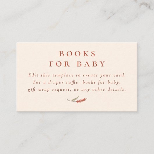 Boho Floral Herfst Waterverf Baby shower Informatiekaartje (Voorkant)