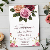 Boho Floral Herfst Waterverf bruiloft Kaart