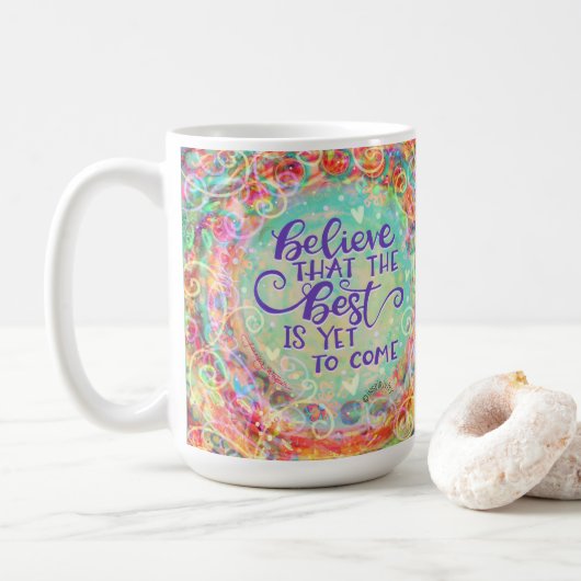 Boho Floral Het beste moet nog komen Inspirivity Koffiemok (Met donut)