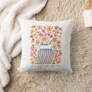 Boho Floral: "Het gaat goed met mijn ziel" Kussen