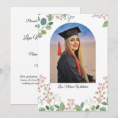 Boho Floral High School Graduation Announcement Aankondiging (Voorkant / Achterkant)