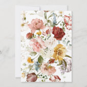 Boho Floral Highland Koe Baby shower Invite Kaart (Achterkant)