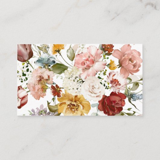 Boho Floral Highland Koe Baby shower Luier Raffle Informatiekaartje (Achterkant)