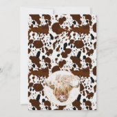 Boho Floral Highland Koe Heart Text Baby shower Kaart (Achterkant)