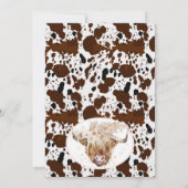 Boho Floral Highland Koe Koeienhuid Baby shower Kaart (Achterkant)