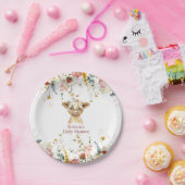 Boho Floral Highland Koe Papieren Bordje (Feest)