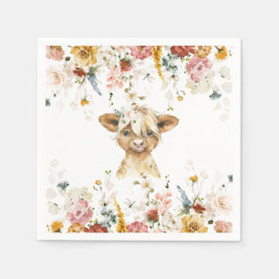 Boho Floral Highland Koe Servet