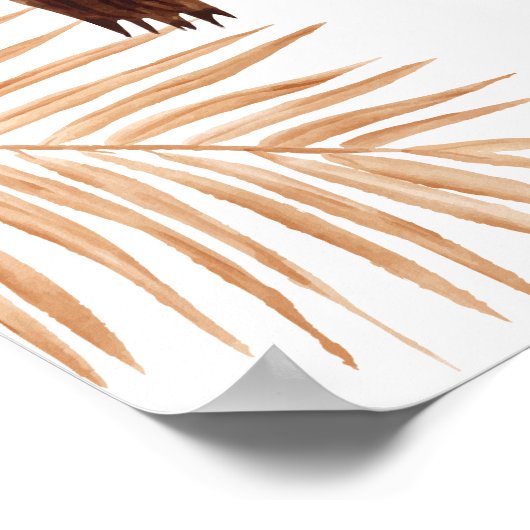 Boho Floral Holy Koe Girl Baby shower Welkom Poster (Hoek)