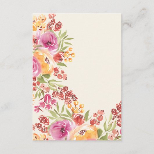 Boho Floral Honeymoon Fund QR Code Vrijgezellenfee Informatiekaartje (Achterkant)