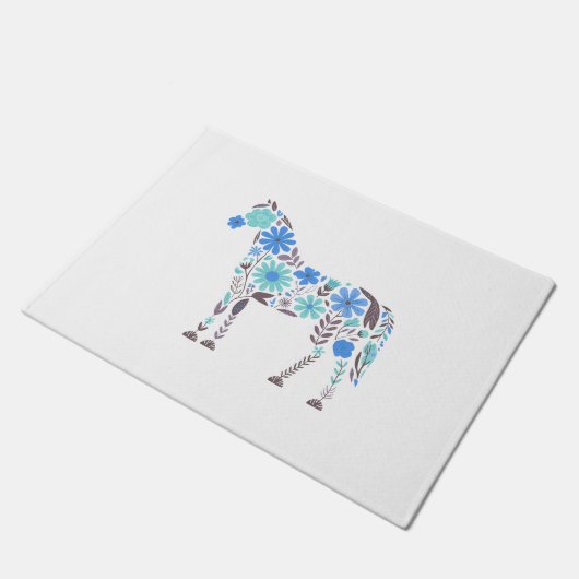 Boho Floral Horse Deurmat (Schuin)