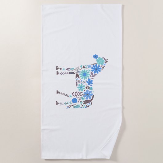 Boho Floral Horse Strandlaken (Voorkant)