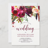 Boho Floral | huwelijksuitnodiging Kaart (Voorkant)