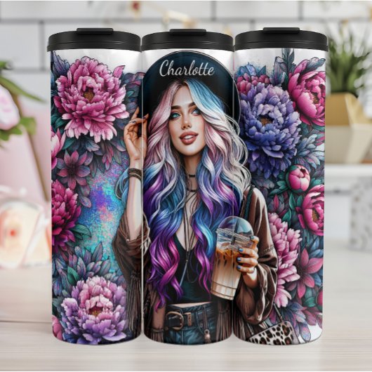 Boho Floral Iced Coffee Dream Thermosbeker