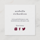 Boho Floral | Icons voor sociale media Vierkante Visitekaartje (Achterkant)