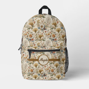 Boho Floral in Beige Bedrukte Rugzak