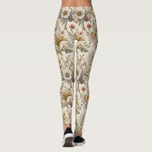 Boho Floral in Beige Leggings (Achterkant)