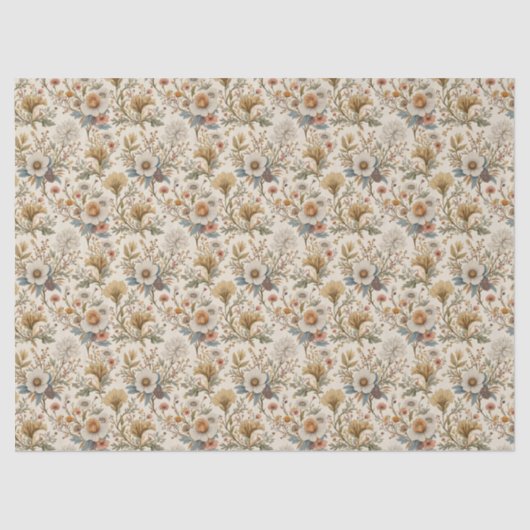 Boho Floral in Beige Tissuepapier (Voorkant)