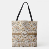 Boho Floral in Beige Tote Bag (Voorkant)