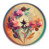 Boho Floral in Earth Tones Keramische Knop (Voorkant)