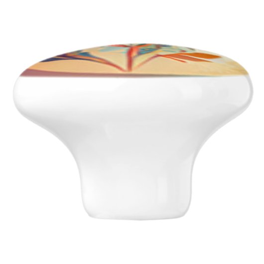 Boho Floral in Earth Tones Keramische Knop (Zijkant)