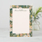Boho Floral in het Peach-Baby shower en het Green Bedankkaart (Staand voorkant)