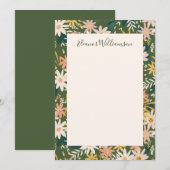 Boho Floral in het Peach-Baby shower en het Green Bedankkaart (Voorkant / Achterkant)