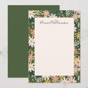  Boho Floral in het Peach-Baby shower en het Green Bedankkaart