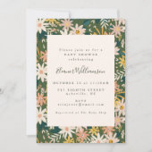  Boho Floral in het Peach-Baby shower en het Green Kaart (Voorkant)