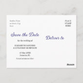 Boho Floral in Midnight Blue – Rustic Wedding Briefkaart (Achterkant)