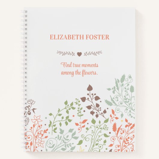 Boho Floral Inspiration Quote Notitieboek (Voorkant)