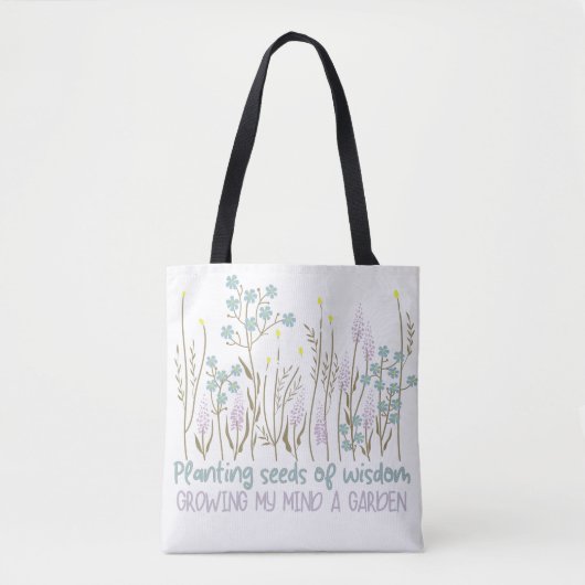 Boho Floral Inspirerend Quotes Boho Style Tote Bag (Voorkant)