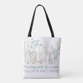 Boho Floral Inspirerend Quotes Boho Style Tote Bag (Achterkant)