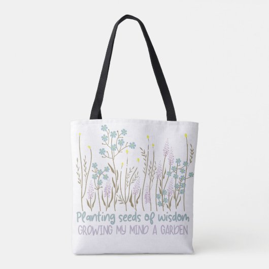 Boho Floral Inspirerend Quotes Boho Style Tote Bag (Achterkant)