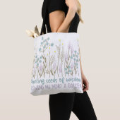 Boho Floral Inspirerend Quotes Boho Style Tote Bag (Dichtbij)