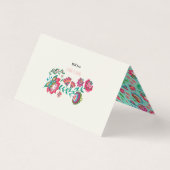 Boho Floral | Instellingen gastnaam | Plaats kaart Visitekaartje (Achterkant)