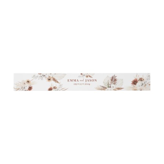 Boho Floral Invitation Belly Band Uitnodigingen Wikkel (Vlak)