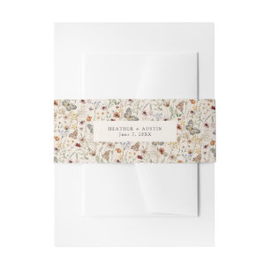 Boho Floral Invitation Belly Band Uitnodigingen Wikkel