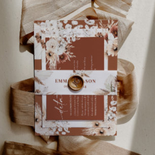 Boho Floral Invitation Belly Band Uitnodigingen Wikkel