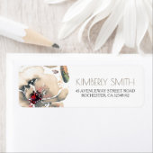 Boho Floral Ivoor Blush Waterverf Elegant Bruiloft Etiket (Insitu)