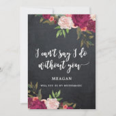 Boho Floral, jij wordt mijn bruidsmeisje kaart (Voorkant)