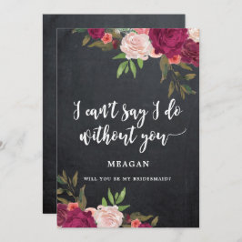 Boho Floral, jij wordt mijn bruidsmeisje kaart