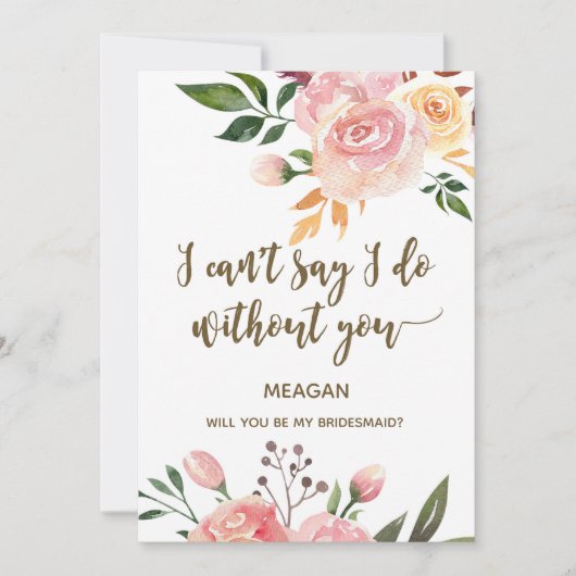 Boho Floral, jij wordt mijn bruidsmeisje kaart (Voorkant)